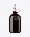 3L Clear Glass Red Wine Bottle With Handle & Clamp Lid Mockup on Yellow