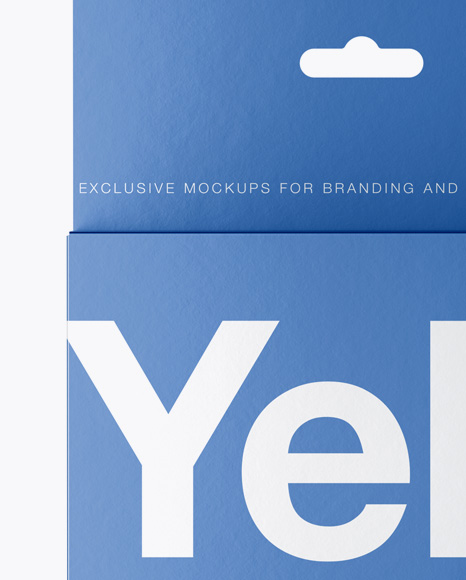 Textured Paper Box with Hang Tab Mockup   Front View PSD #2