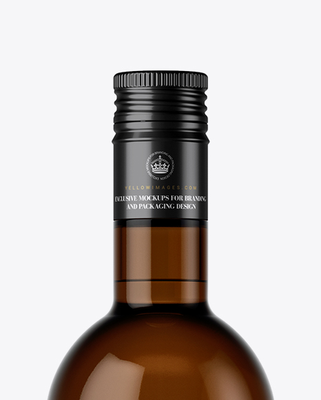 Amber Glass Bottle Mockup PSD #2