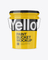 Download Glossy Plastic Paint Bucket Mockup - Front View in Bucket ...