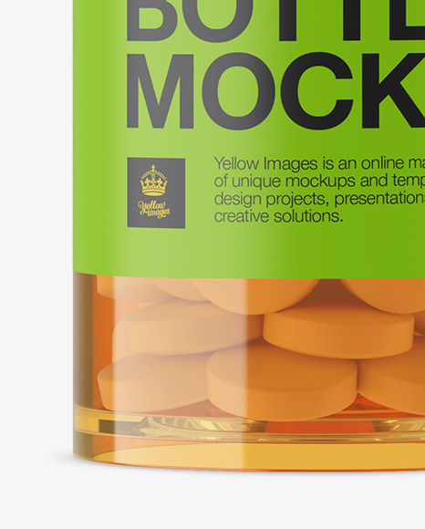 Download Plastic Orange Bottle With Pills Mockup In Bottle Mockups On Yellow Images Object Mockups PSD Mockup Templates