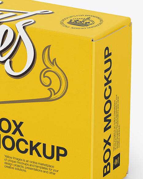 Download Stand Up Paper Box Mockup Halfside View In Box Mockups On Yellow Images Object Mockups PSD Mockup Templates