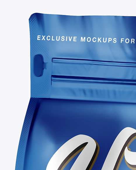 Matte Metallic Stand up Bag Mockup   Halfside View PSD #2