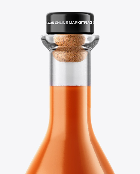 Clear Glass Bottle With Carrot Juice Mockup PSD #5