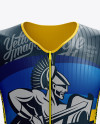 Men’s Cycling Speedsuit LS mockup (Front View) on Yellow Images Object