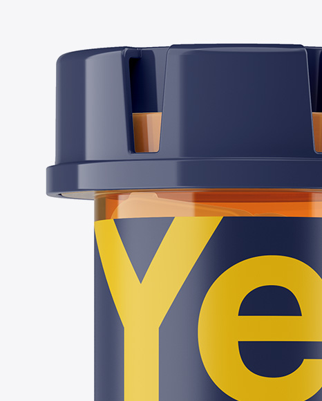 Plastic Orange Bottle With Pills Mockup PSD #2
