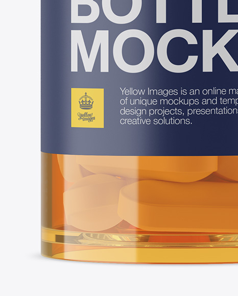 Plastic Orange Bottle With Pills Mockup PSD #1